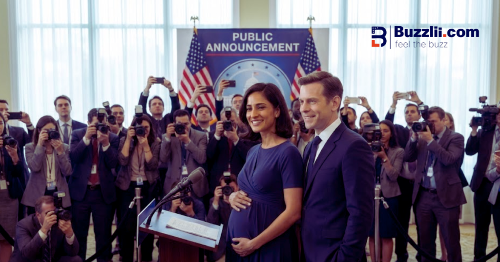 Usha Vance smiling during a public appearance after announcing pregnancy